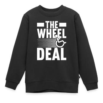 Personnes en fauteuil roulant Fauteuil roulant - Sweat Premium enfant bio - noir - Devant - AI Model Kid Female (0cm)
