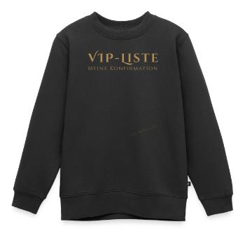 Konfirmand VIP Liste Konfirmation Gästebuch konfir - Kinder Premium Organic Sweatshirt - Schwarz - Vorne - AI Model Kid Female (0cm)