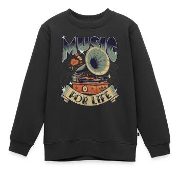 Musician gift - Music for life shirt - Kids Premium Organic Sweatshirt - black - Front - AI Model Kid Female (0cm)