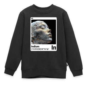 AI am Indium (wt) - Kinder Premium Organic Sweatshirt - Schwarz - Vorne - AI Model Kid Female (0cm)
