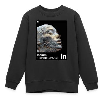 AI am Indium (bk) - Kinder Premium Organic Sweatshirt - Schwarz - Vorne - AI Model Kid Female (0cm)