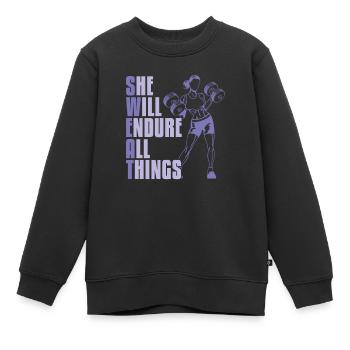 Haltérophilie Haltérophilie Transpiration - Sweat Premium enfant bio - noir - Devant - AI Model Kid Female (0cm)