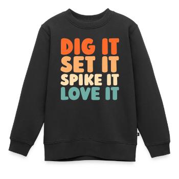Volleyball Volleyballer - Kinder Premium Organic Sweatshirt - Schwarz - Vorne - AI Model Kid Female (0cm)