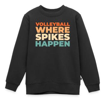 Volleyball Volleyballer - Kinder Premium Organic Sweatshirt - Schwarz - Vorne - AI Model Kid Female (0cm)