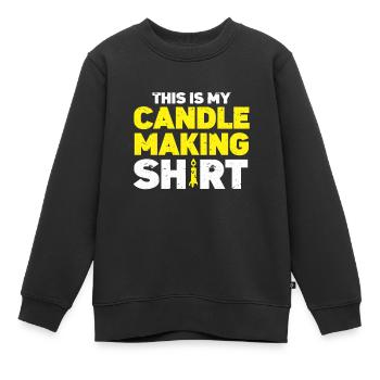 Fabricant de bougies Fabrication de bougies - Sweat Premium enfant bio - noir - Devant - AI Model Kid Female (0cm)