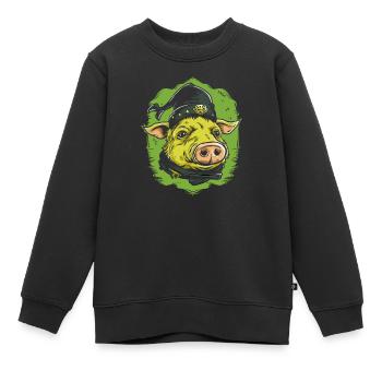 Robin Pig et la Confrérie - Sweat Premium enfant bio - noir - Devant - AI Model Kid Female (0cm)