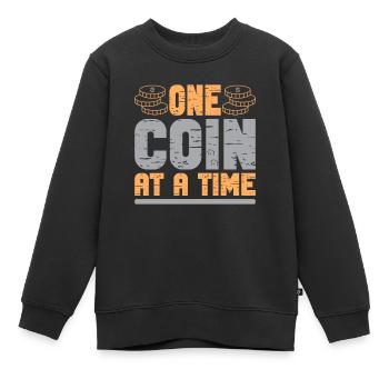 Collectionneurs de pièces de monnaie Numismatique Collectionner des pièces de monnaie - Sweat Premium enfant bio - noir - Devant - AI Model Kid Female (0cm)