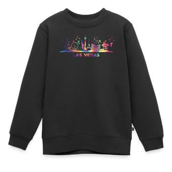 Las Vegans Skyline Stadtbild Las Vegas - Kinder Premium Organic Sweatshirt - Schwarz - Vorne - AI Model Kid Female (0cm)