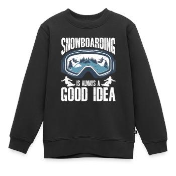 Snowboarding Art Men Snowboard Cooler Snowboarder - Kinder Premium Organic Sweatshirt - Schwarz - Vorne - AI Model Kid Female (0cm)