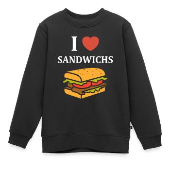 Humour sandwich - Sweat Premium enfant bio - noir - Devant - AI Model Kid Female (0cm)