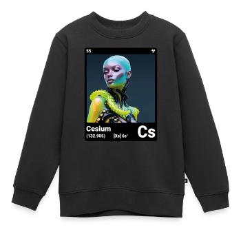 AI am Cäsium (bk) - Kinder Premium Organic Sweatshirt - Schwarz - Vorne - AI Model Kid Female (0cm)