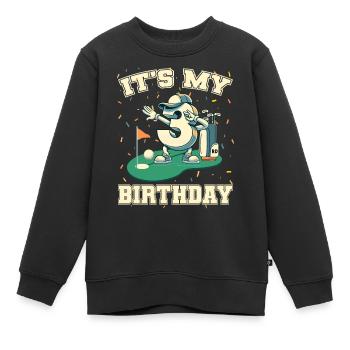 It's My Birthday Boy 3rd Golf B-day Golfing - Kinder Premium Organic Sweatshirt - Schwarz - Vorne - AI Model Kid Female (0cm)