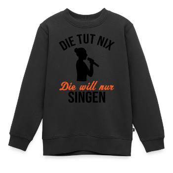 Innocent Singing Singer - Gift - Kids Premium Organic Sweatshirt - black - Front - AI Model Kid Female (0cm)