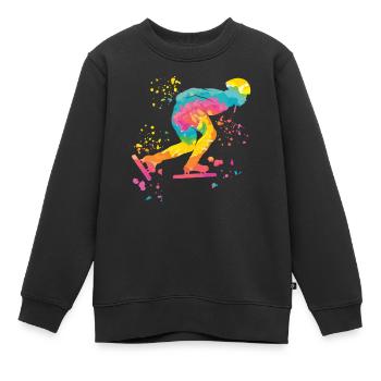 Patineuse de vitesse Sportswoman Patinage de vitesse - Sweat Premium enfant bio - noir - Devant - AI Model Kid Female (0cm)