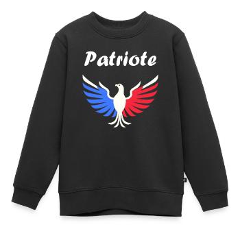 Patriotisches Frankreich-Emblem - Kinder Premium Organic Sweatshirt - Schwarz - Vorne - AI Model Kid Female (0cm)