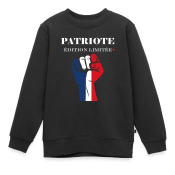 Patriotisches Frankreich-Emblem - Kinder Premium Organic Sweatshirt - Schwarz - Vorne - AI Model Kid Female (0cm)