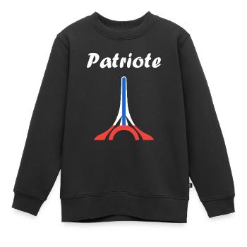 Patriotisches Frankreich-Emblem - Kinder Premium Organic Sweatshirt - Schwarz - Vorne - AI Model Kid Female (0cm)