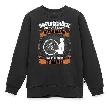 Alt Trommler Erfahrung Weisheit Geschenk - Kinder Premium Organic Sweatshirt - Schwarz - Vorne - AI Model Kid Female (0cm)