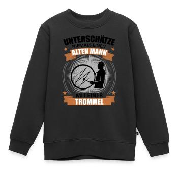 Alt Trommler Erfahrung Weisheit Geschenk - Kinder Premium Organic Sweatshirt - Schwarz - Vorne - AI Model Kid Female (0cm)
