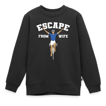 Flucht vor deiner Frau - Kinder Premium Organic Sweatshirt - Schwarz - Vorne - AI Model Kid Female (0cm)