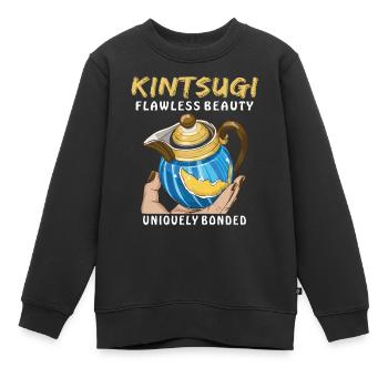 KINTSUGI UNE BEAUTÉ SANS FAILLE LIÉE DE MANIÈRE UNIQUE - Sweat Premium enfant bio - noir - Devant - AI Model Kid Female (0cm)