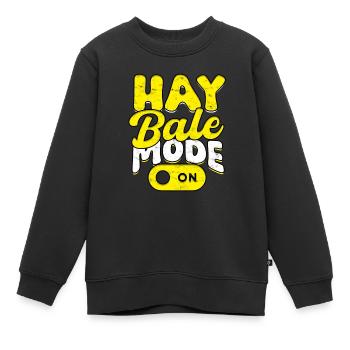 Landwirt Heu Stroh Strohballen Heuballen - Kinder Premium Organic Sweatshirt - Schwarz - Vorne - AI Model Kid Female (0cm)