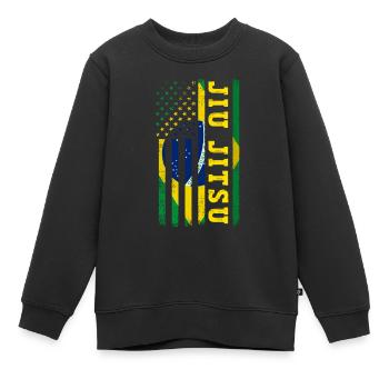 Jiu Jitsu Brésilien BJJ MMA Grappling - Sweat Premium enfant bio - noir - Devant - AI Model Kid Female (0cm)