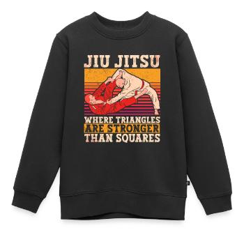 Jiu Jitsu Brésilien BJJ MMA Grappling - Sweat Premium enfant bio - noir - Devant - AI Model Kid Female (0cm)