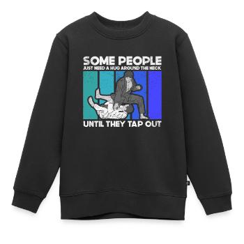 Jiu Jitsu Brésilien BJJ MMA Grappling - Sweat Premium enfant bio - noir - Devant - AI Model Kid Female (0cm)