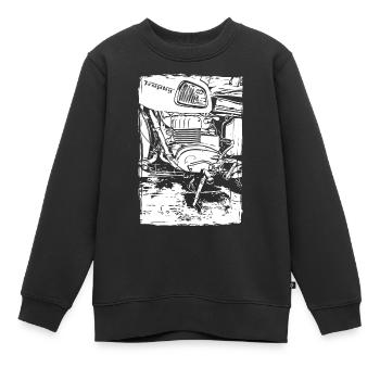 Empreinte du bloc moteur MZ ES 250 - Sweat Premium enfant bio - noir - Devant - AI Model Kid Female (0cm)