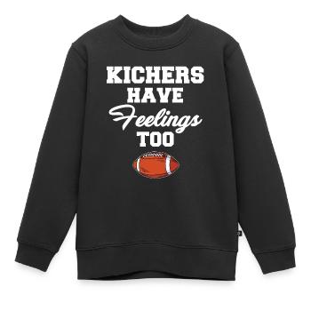 Kicker Haben Auch Gefühle - Kinder Premium Organic Sweatshirt - Schwarz - Vorne - AI Model Kid Female (0cm)