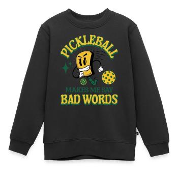 Le pickleball drôle me fait dire de gros mots pickleball - Sweat Premium enfant bio - noir - Devant - AI Model Kid Female (0cm)