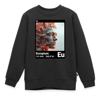 AI am Europium (bk) - Kinder Premium Organic Sweatshirt - Schwarz - Vorne - AI Model Kid Female (0cm)