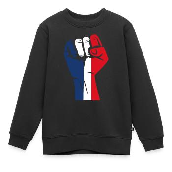 France patriote - Sweat Premium enfant bio - noir - Devant - AI Model Kid Female (0cm)