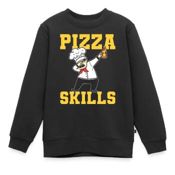Pizza Skills Pizzabäcker - Kinder Premium Organic Sweatshirt - Schwarz - Vorne - AI Model Kid Female (0cm)