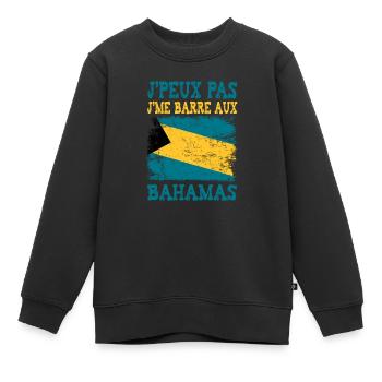 Ich kann nicht, ich fahre auf die Bahamas - Kinder Premium Organic Sweatshirt - Schwarz - Vorne - AI Model Kid Female (0cm)
