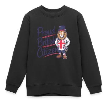 FIER CITOYEN BRITANNIQUE - Sweat Premium enfant bio - noir - Devant - AI Model Kid Female (0cm)