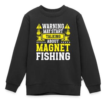Pêche à l’aimant - Sweat Premium enfant bio - noir - Devant - AI Model Kid Female (0cm)