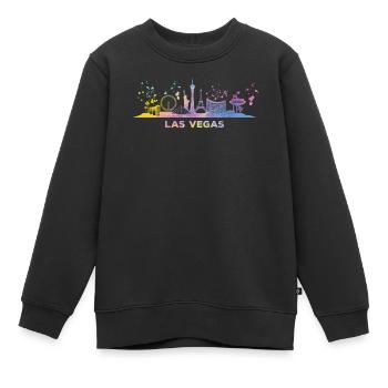 Las Vegans Skyline Stadtbild Las Vegas - Kinder Premium Organic Sweatshirt - Schwarz - Vorne - AI Model Kid Female (0cm)