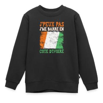 Ich kann nicht an die Elfenbeinküste gehen. Elfenbeinküste - Kinder Premium Organic Sweatshirt - Schwarz - Vorne - AI Model Kid Female (0cm)