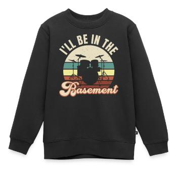 ICH WERDE IM KELLER SEIN - Kinder Premium Organic Sweatshirt - Schwarz - Vorne - AI Model Kid Female (0cm)