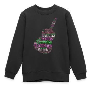 Komponisten für spanische klassische Gitarre - Kinder Premium Organic Sweatshirt - Schwarz - Vorne - AI Model Kid Female (0cm)