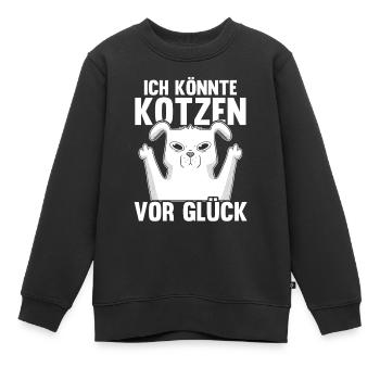 Je suis de si bonne humeur que je pourrais vomir - Sweat Premium enfant bio - noir - Devant - AI Model Kid Female (0cm)