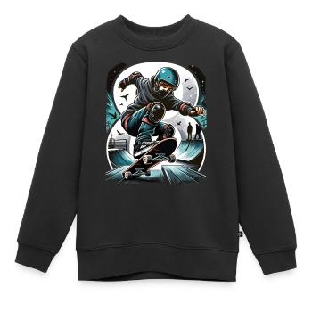 Skateboard Skater Design pour les garçons de 8 ans - Sweat Premium enfant bio - noir - Devant - AI Model Kid Female (0cm)