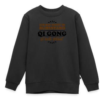 Retraité Retraité Qi-Gong - Sweat Premium enfant bio - noir - Devant - AI Model Kid Female (0cm)