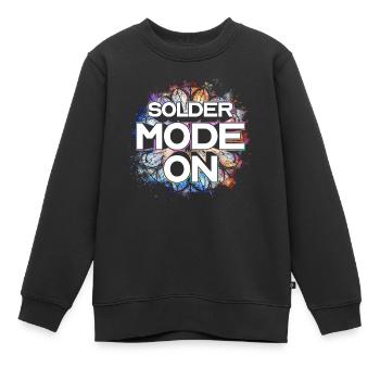 Glasmalerei Glasmaler Solder Mode On - Kinder Premium Organic Sweatshirt - Schwarz - Vorne - AI Model Kid Female (0cm)