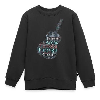 Komponisten für spanische klassische Gitarre - Kinder Premium Organic Sweatshirt - Schwarz - Vorne - AI Model Kid Female (0cm)