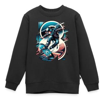 Skateboard Skater Design pour les garçons de 8 ans - Sweat Premium enfant bio - noir - Devant - AI Model Kid Female (0cm)