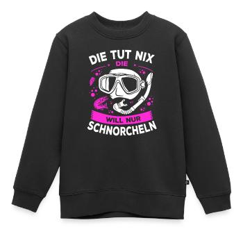 Schnorcheln Spruch Schnorchler Taucher Schnorcheln - Kinder Premium Organic Sweatshirt - Schwarz - Vorne - AI Model Kid Female (0cm)