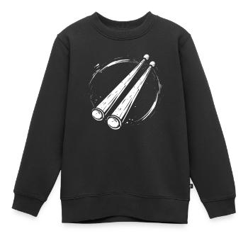Croquis de baguettes - Sweat Premium enfant bio - noir - Devant - AI Model Kid Female (0cm)